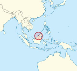 Location of  Brunai  (red)