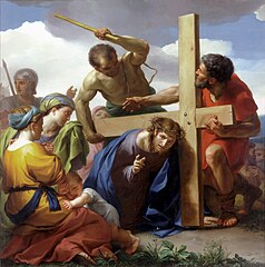 Caída de Cristo con la cruz a cuestas camino del Calvario, de Anton Raphael Mengs. 1769.