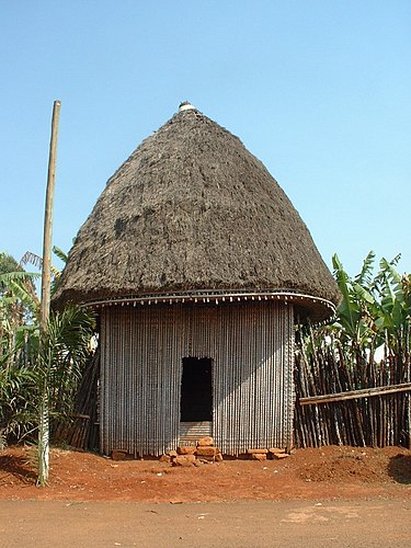 Африканская хижина в Бана, небольшой деревне в Камеруне