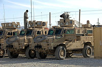 アフガニスタンで運用されているアメリカ陸軍のRG-31 Mk.5。装甲銃塔（OGPK）を搭載。