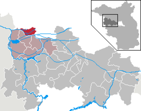 Poziția Großderschau pe harta districtului Havelland