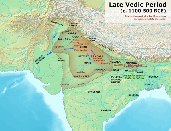 Het gebied tijdens de laat-vedische periode