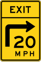 W13-10 Combination Horizontal Alignment-Advisory Exit Speed - Turn