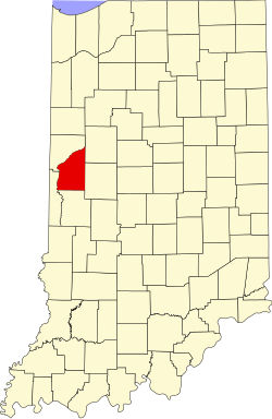 Karte von Fountain County innerhalb von Indiana