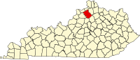 Map of Kentaki highlighting Owen County