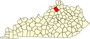 Map of Kentucky highlighting Owen County