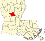 State map highlighting Grant Parish