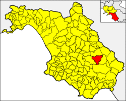 Lokasi Monte San Giacomo di Provinsi Salerno
