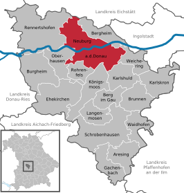 Kaart van Neuburg a.d. Donau