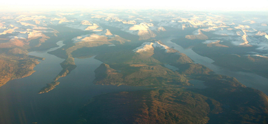 Nordmøre fjords (aerial): Stangvikfjorden, Ålvundfjorden, Sunndalsfjorden