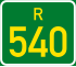 Regional route R540 shield