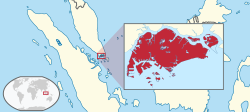 Location of ਸਿੰਗਾਪੁਰ (red)