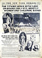 La notizia dell'affondamento del Titanic sul New York Herald (15 aprile 1912).