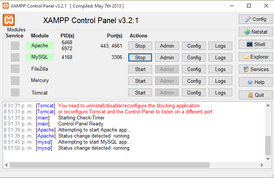 Скриншот программы XAMPP