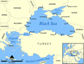Kort over Sortehavet og Det Azovske Hav