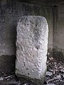 English: A close-up of the southern cornerstone of the original D.C. boundary markers. The stone is located in the sea wall of Jones Point Light.