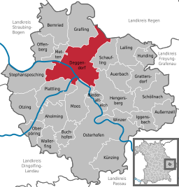 Läget för Deggendorf i Landkreis Deggendorf