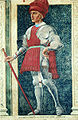 Farinata degli Uberti per Andrea del Castagno, amb vestimenta típica de condottiero del segle XV