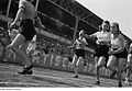 Image 16Girls handing over the baton in a relay race in Leipzig in 1950 (from Track and field)