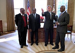 George Bush with African national leaders February 26, 2002.jpg