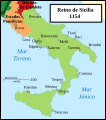 El Reino de Sicilia en 1154.