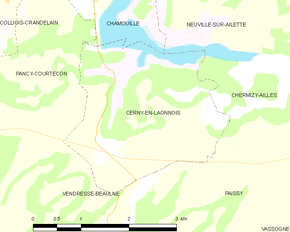 Poziția localității Cerny-en-Laonnois