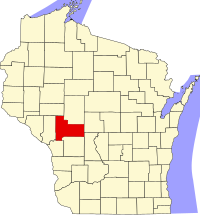 Locatie van Jackson County in Wisconsin