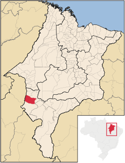 Localização de Estreito no Maranhão
