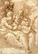 Sagrada Familia con pastores y ángeles, de Parmigianino.