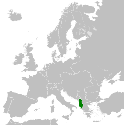 Arnavutluk'un Avrupa'daki konumu (1914)