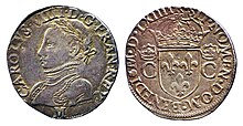 Карл IX (1560-1574) тестон 1564 г. Тулуза-9.40.jpg