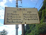 Beginn der Bahnstrecke bei km 0