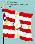 Drapeau du 2e bataillon du 51e régiment d'infanterie de ligne de 1791 à 1793