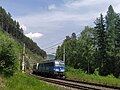 Nákladní vlak nad viaduktem Adlitzgrabenviadukt