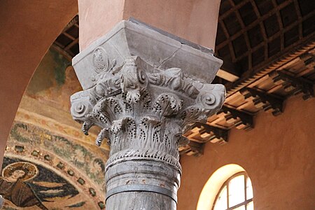 Byzantine Composite capital in the Euphrasian Basilica, Poreč, Croatia, unknown architect, 6th century