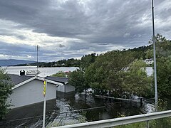 Flommen i Ringerike og Hole 2023 - Holeveien 1492 oversvømt.jpg