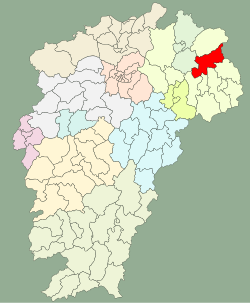 Location in Jiangxi