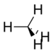 Skeletal structure of methane.