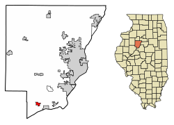 Location of Glasford in Peoria County, Illinois.