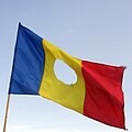 1989年のルーマニア革命における救国戦線軍の実際の旗。