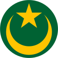 Mauritania 1960 to 2019 A golden star and crescent on a green field have been used since independence