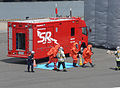 陽圧式化学防護服を装備した横浜市消防局機動特殊災害対応隊