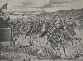 Bitva u Živohoště (ilustrace, K. V. Zap: Vypsání husitské války, 1915)