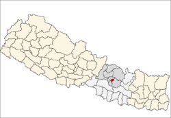 Položaj Bhaktapura i distrikta Bhaktapura u Nepalu