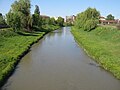 Cibin River, at the passing in the city of Sibiu.