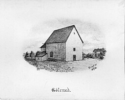 Kyrkan på teckning 1880.