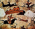 Pintura mural de Goguryeo, describiendo a un jinete en una cacería vistiendo el hanbok.