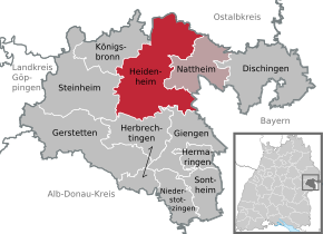 Poziția localității Heidenheim an der Brenz