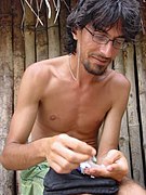 Italian anthropologist Maurizio Alì while fieldworing with Kuna Tule indigenous communities in San Blas, Panama.jpg