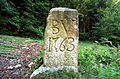 English: Boundary stone of the regional court Leisbach next to “vulgo Nemetz”, 1763 - borderline to Viktring Deutsch: Grenzstein des LG Leisbach beim „vulgo Nemetz“, 1763 - Grenzlinie zu Viktring